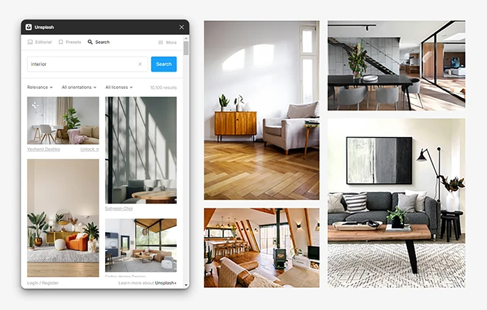 Figmaプラグイン：Unsplash