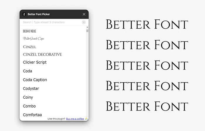 Figmaプラグイン：Better Font Picker