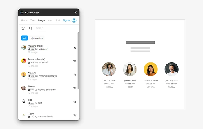 Figmaプラグイン：Content Reel