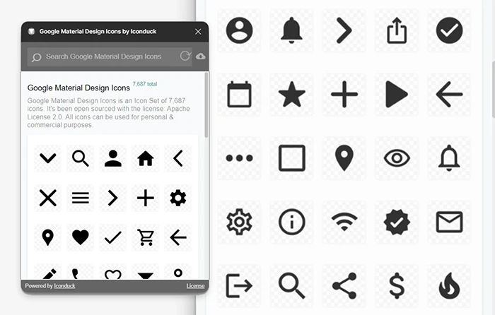 Figmaプラグイン：Material Design Icons