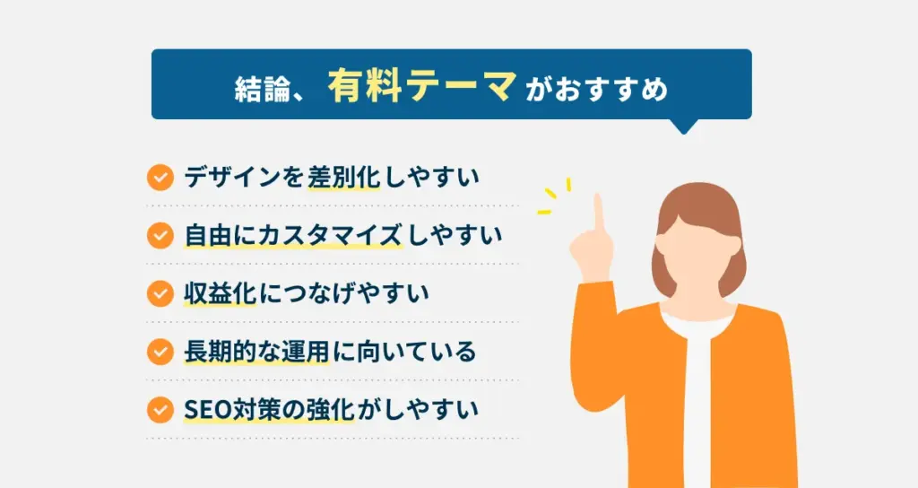 WordPressテーマ：有料テーマがおすすめ