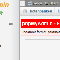 ローカル環境のphpMyAdminでIncorrect format parameterエラーが出た場合の対処方法